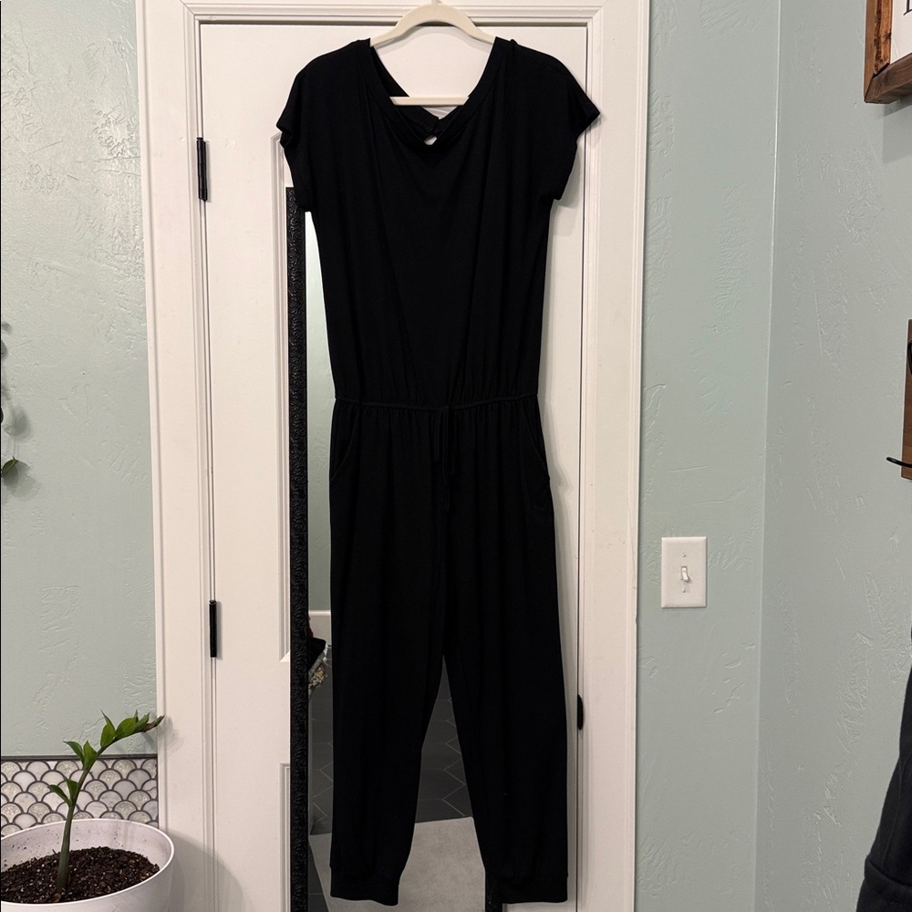 Black Short Sleeve Jumpsuit